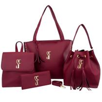 conjunto bolsas selfie kit com 3 bolsas e uma linda carteira. Kit feminino da moda como 4 lindas bolsas - Fierre