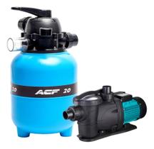 Conjunto bomba e filtro para piscina para ate 16 mil litros - ACF - LEPONO