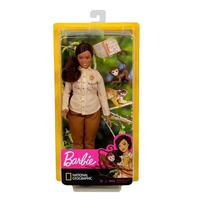 Conjunto Boneca Barbie Plus Size Negra Morena Profissões Vida Selvagem National Geographic - Mattel