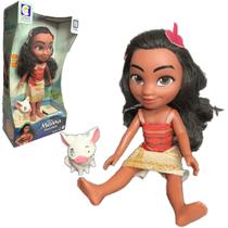 Conjunto Boneca Disney Moana e Mascote Porquinho Puá