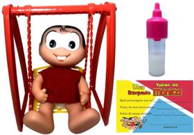 Conjunto Boneca Menina Mônica Baby Bebê - Mini Balanço - Acompanha Acessórios - Licenciado - Turma Da Mônica