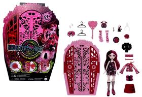 Conjunto Boneca Menina Monstrinha Draculaura Segredos Escondidos Coleção Monster High Preto E Rosa Mattel Brinquedos