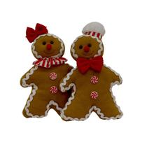 Conjunto Boneco Ginger Bread Decoração de Natal 26cm 2 UN Conjunto Boneco Ginger Bread Decoração de Natal 26cm 2 UN