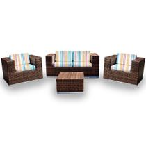 Conjunto Bora Bora - 1 Sofá 2 Lugares + 2 Poltronas + 1 Mesa de Centro - Boipeba
