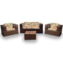 Conjunto Bora Bora - 1 Sofá 2 Lugares + 2 Poltronas + 1 Mesa de Centro - Galápagos Conjunto Bora Bora - 1 Sofá 2 Lugares + 2 Poltronas + 1 Mesa de Centro - Galápagos