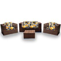 Conjunto Bora Bora - 1 Sofá 2 Lugares + 2 Poltronas + 1 Mesa de Centro - Itamaracá Conjunto Bora Bora - 1 Sofá 2 Lugares + 2 Poltronas + 1 Mesa de Centro - Itamaracá