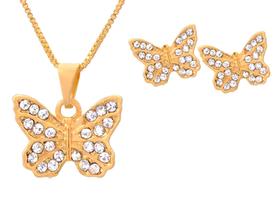 Conjunto Borboleta Cravejada