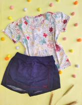 Conjunto Borboletas com Short Saia
