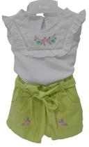 Conjunto Bordado Bata + Shorts Menina Paraiso Verão Rf 14074