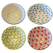 Conjunto Bowl Colorido Molho Petisco Guacamole Cerâmica 4 UN Conjunto Bowl Colorido Molho Petisco Guacamole Cerâmica 4 UN