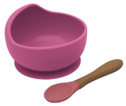 Conjunto Bowl Com Colher De Bambu Kababy Rosa