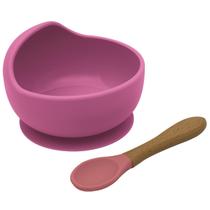 Conjunto Bowl Com Colher De Bambu Kababy Rosa