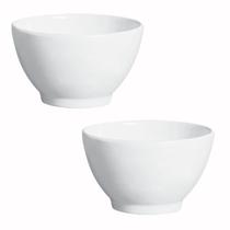 Conjunto Bowl Tigela Cumbuca em Cerâmica Branca 700ML - 2 Peças