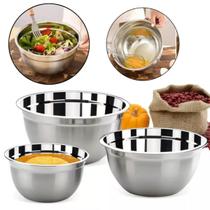 Conjunto Bowls 3 Potes Tigelas de inox Multiuso Bolo Salada - Brinox