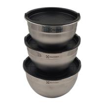 Conjunto Bowls Potes Inox Tampa Plástica Electrolux Original