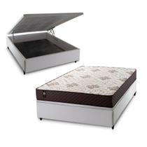 Conjunto Box Baú Allura Marrom 138x188x65 c/ Molas Ensacadas