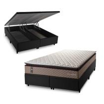 Conjunto Box Baú Atlanta Bege 158x198x69 Espuma D45