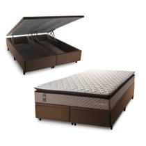 Conjunto Box Baú Atlanta Bege 193x203x69 Espuma D45