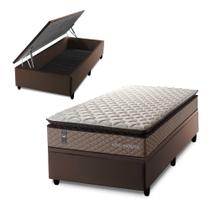 Conjunto Box Baú Atlanta Bege 96x203x69 Espuma D45