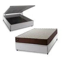 Conjunto Box Baú Atlanta Marrom 138x188x69 Espuma D45
