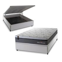 Conjunto Box Baú Benton Cinza 138x188x78 c/ Molas Ensacadas