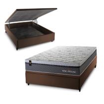 Conjunto Box Baú Benton Cinza 138x188x78 c/ Molas Ensacadas