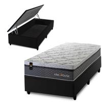 Conjunto Box Baú Benton Cinza 96x203x78 c/ Molas Ensacadas Conjunto Box Baú Benton Cinza 96x203x78 c/ Molas Ensacadas