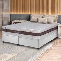 Conjunto Box Baú Branco Mali Bege Molas Ensacadas King 193x203x77 - King House
