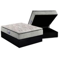 Conjunto Box Baú Casal: Colchão Espuma Anjos D33 Orthosono One Face + Base CRC Suede Black(138x188)