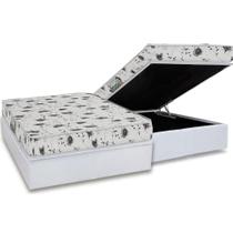 Conjunto Box Baú Casal: Colchão Espuma Herval D23 Sonum Liso + Base CRC Linhão White (138x188)
