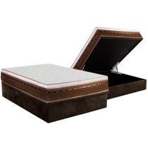 Conjunto Box Baú Casal: Colchão Espuma Luckspuma Masterpocket New Comfort + Base CRC Suede Brown(138x188) Conjunto Box Baú Casal: Colchão Espuma Luckspuma Masterpocket New Comfort + Base CRC Suede Brown(138x188)