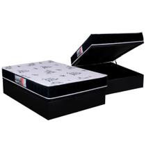Conjunto Box Baú Casal: Colchão Espuma Orthoflex D28 Nápoles + Base CRC Courano Black(138x188)
