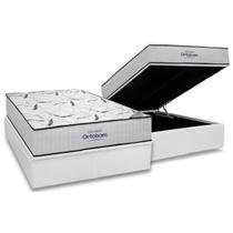 Conjunto Box Baú Casal: Colchão Espuma Ortobom D45 Highfoam + Base CRC Courano White (138x188)