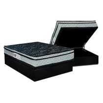 Conjunto Box Baú Casal: Colchão Espuma Paropas D28 Conforto Firme + Base CRC Suede Black (138x188)