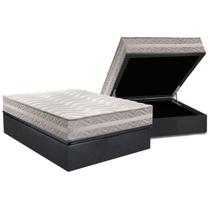 Conjunto Box Baú Casal: Colchão Espuma Paropas D28 / Master Prata Double Face 25 + Base CRC Suede Gray (138x188)