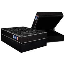 Conjunto Box Baú Casal: Colchão Espuma Plumatex D28 IsoPluma + Base CRC Suede Black(138x188)