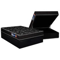 Conjunto Box Baú Casal: Colchão Espuma Plumatex D28 IsoPluma Vip + Base CRC Suede Black(138x188)