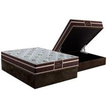 Conjunto Box Baú Casal: Colchão Espuma Probel Colchão D33 / Firmepedic ProDormir Advanced Tech1500 Plus Brown + Base CRC Suede Brown(138x188) Conjunto Box Baú Casal: Colchão Espuma Probel Colchão D33 / Firmepedic ProDormir Advanced Tech1500 Plus Brown + Base CRC Suede Brown(138x188)