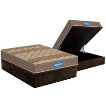 Conjunto Box Baú Casal: Colchão Espuma Probel D33 Guarda Costas Brown + Base CRC Suede Brown (138x188)