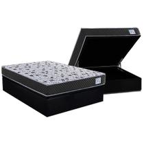 Conjunto Box Baú Casal: Colchão Molas Herval Compact AG 65 / Ag Biello + Base CRC Suede Black (138x188)