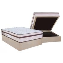 Conjunto Box Baú Casal: Colchão Molas Paropas Ensacadas Basic + Base CRC Suede Clean (138x188)