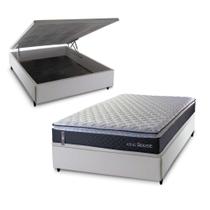 Conjunto Box Baú Casal Dakota Preto 138x188x64 Espuma D33 Conjunto Box Baú Casal Dakota Preto 138x188x64 Espuma D33