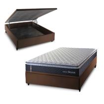 Conjunto Box Baú Casal Dakota Preto 138x188x64 Espuma D33 Conjunto Box Baú Casal Dakota Preto 138x188x64 Espuma D33