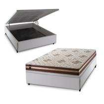 Conjunto Box Baú Chicago Marrom 138x188x64 Espuma D33 Conjunto Box Baú Chicago Marrom 138x188x64 Espuma D33