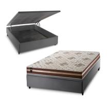 Conjunto Box Baú Chicago Marrom 138x188x64 Espuma D33 Conjunto Box Baú Chicago Marrom 138x188x64 Espuma D33