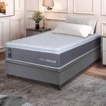 Conjunto Box Baú Cinza Argel Cinza Espuma D33 Solteiro 88x188x74 - King House Conjunto Box Baú Cinza Argel Cinza Espuma D33 Solteiro 88x188x74 - King House