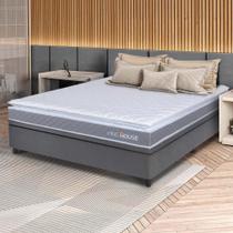 Conjunto Box Baú Cinza Durban Cinza Espuma D28 Casal 138x188x64 - King House