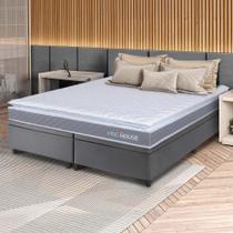 Conjunto Box Baú Cinza Durban Cinza Espuma D28 King 193x203x64 - King House