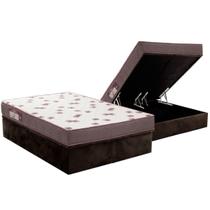 Conjunto Box Baú: Colchão Espuma Ortobom D28 Light Saúde + Base CRC Suede Brown Casal (138x188) Conjunto Box Baú: Colchão Espuma Ortobom D28 Light Saúde + Base CRC Suede Brown Casal (138x188)