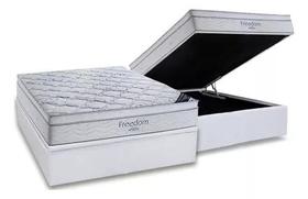 Conjunto: box baú + colchão freedom - molas ensacadas casal138x188x78 Conjunto: box baú + colchão freedom - molas ensacadas casal138x188x78